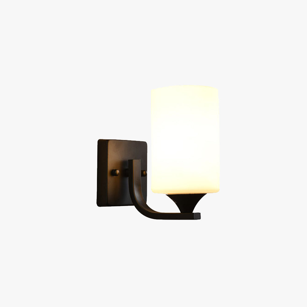 Eryn Moderne Cilinder LED Wandlamp Metaal/Glas Zwart/Chroom Slaap/Woon/Badkamer