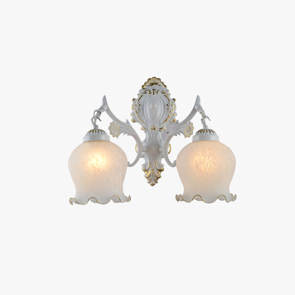 Félicie Retro Bloem LED Wandlamp Metaal/Glas Brons/Wit Slaap/Woon/Badkamer