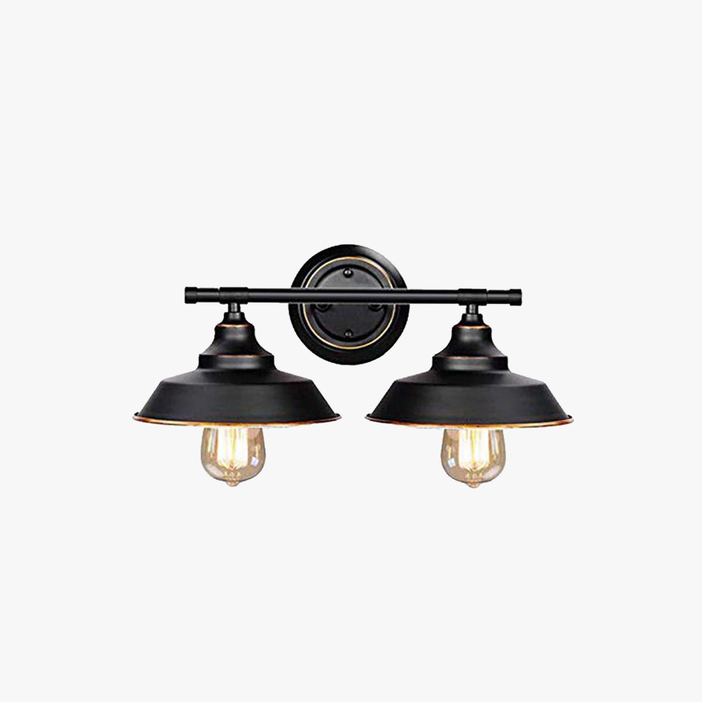 Alessio Retro Bowl-shaped Cast Metal Wall Lamp, Black