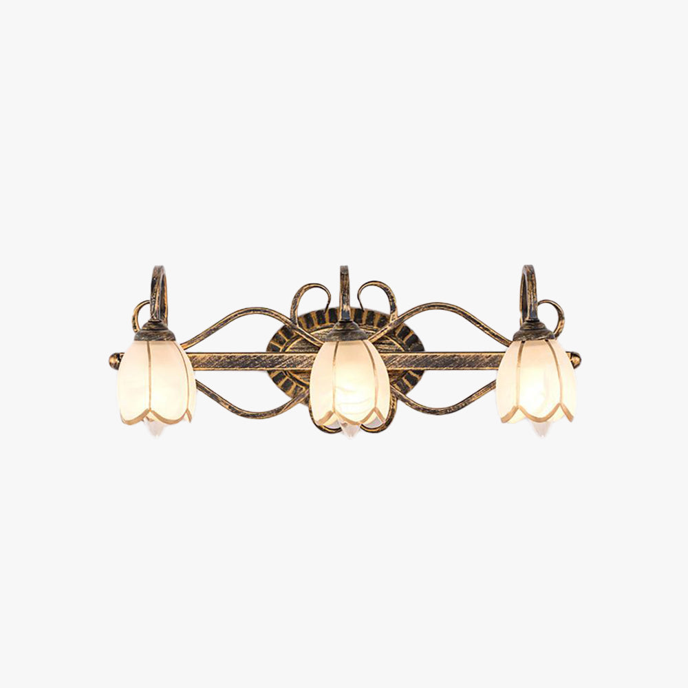 Félicie Design Bloem LED Wandlamp Metaal/Glas Messing Slaap/Woon/Badkamer