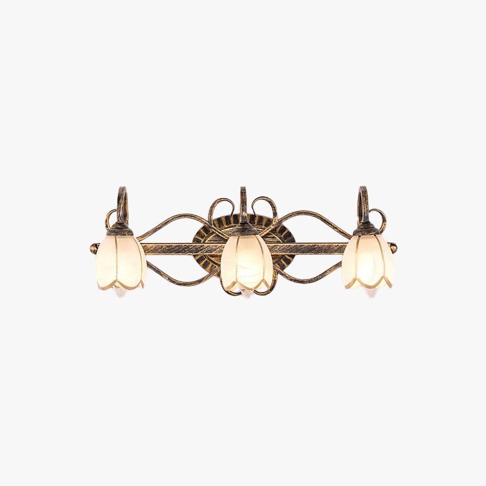 Félicie Antiek Spiegel Front Wandlamp Messing Metaal/Glas Slaapkamer/Eetkamer/Woonkamer
