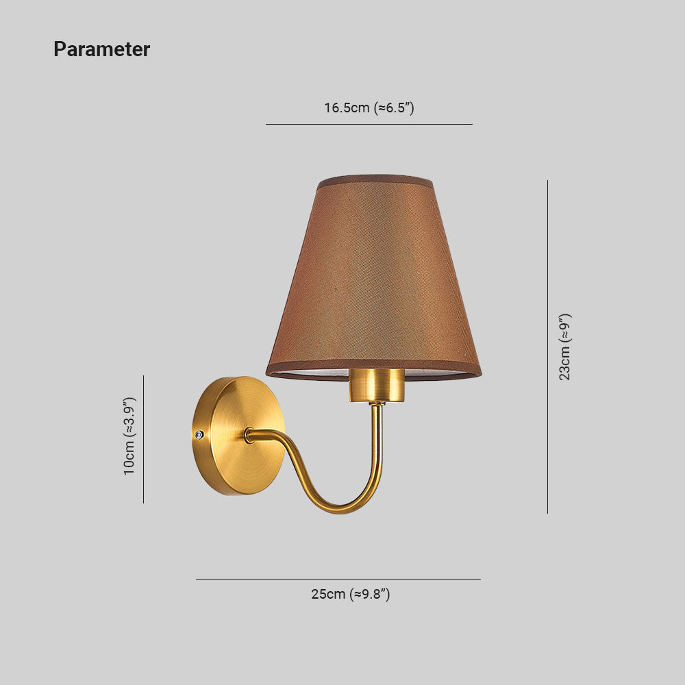 Eryn Nordic Wandlamp Zwart/Wit/Koffie/Flaxen Stof/Metaal Slaapkamer/Eetkamer/Woonkamer