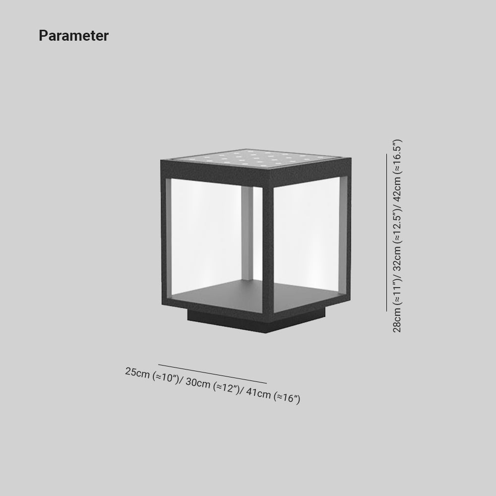 Riley Moderne LED Kubus Buitenlamp Zonne Metaal Zwart Tuin/Stoeprand/Balkon