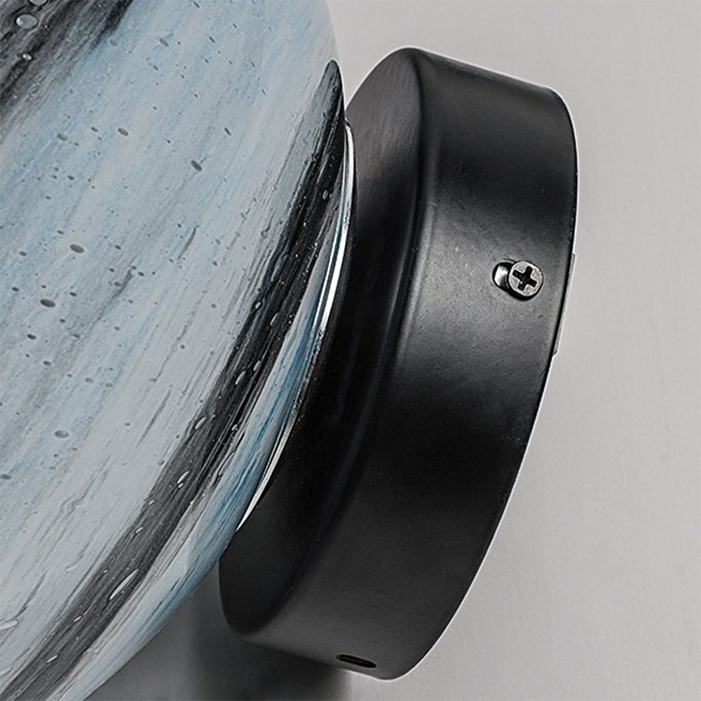 Elif Maanbol LED Zonne Energie Buitenlamp Geel/Blauw, Metaal/Glas, Vierkant