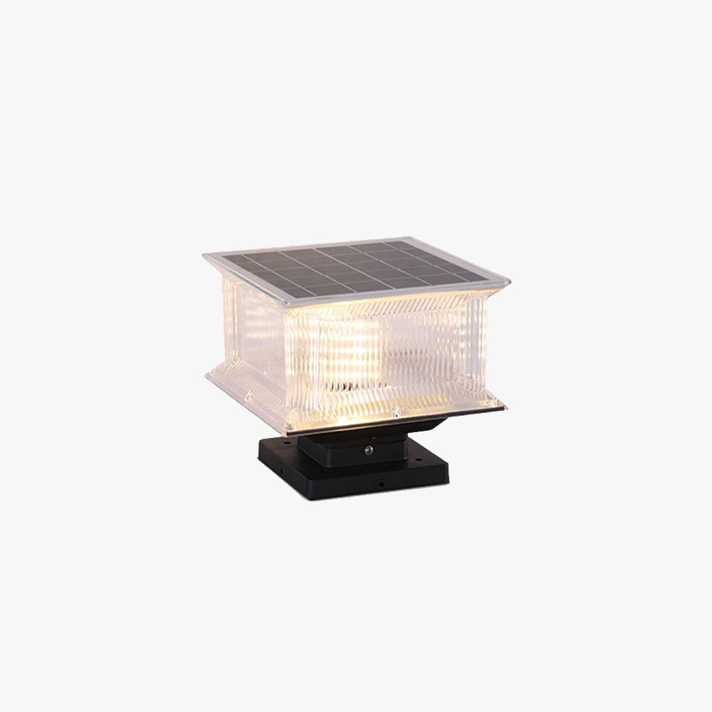 Riley Moderne LED Kubus Buitenlamp Zonne Metaal/Acryl Zwart Tuin/Stoeprand/Balkon
