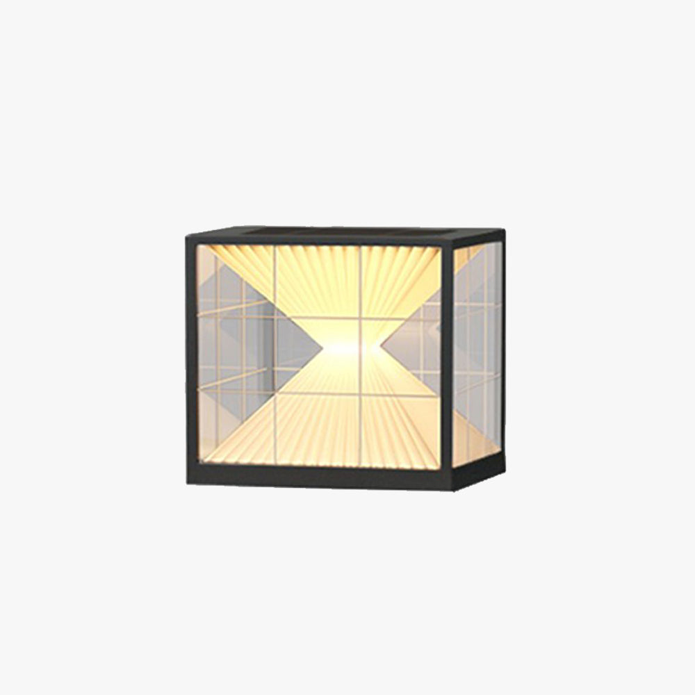 Riley Moderne LED Vierkant Buitenlamp Zonne Metaal Acryl Zwart Tuin/Stoeprand/Balkon