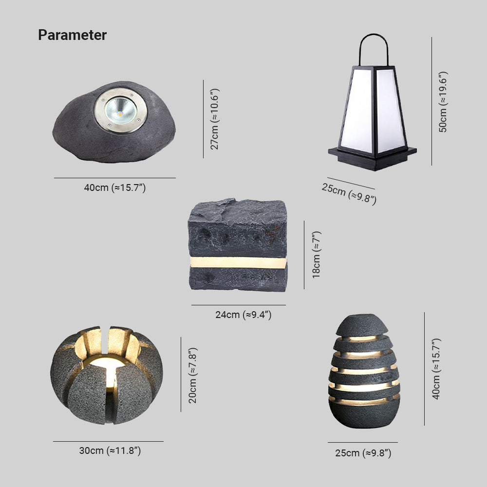 Pena Moderne LED Buitenlamp Zwart Metaal/Hars Tuin/Stoeprand/Balkon
