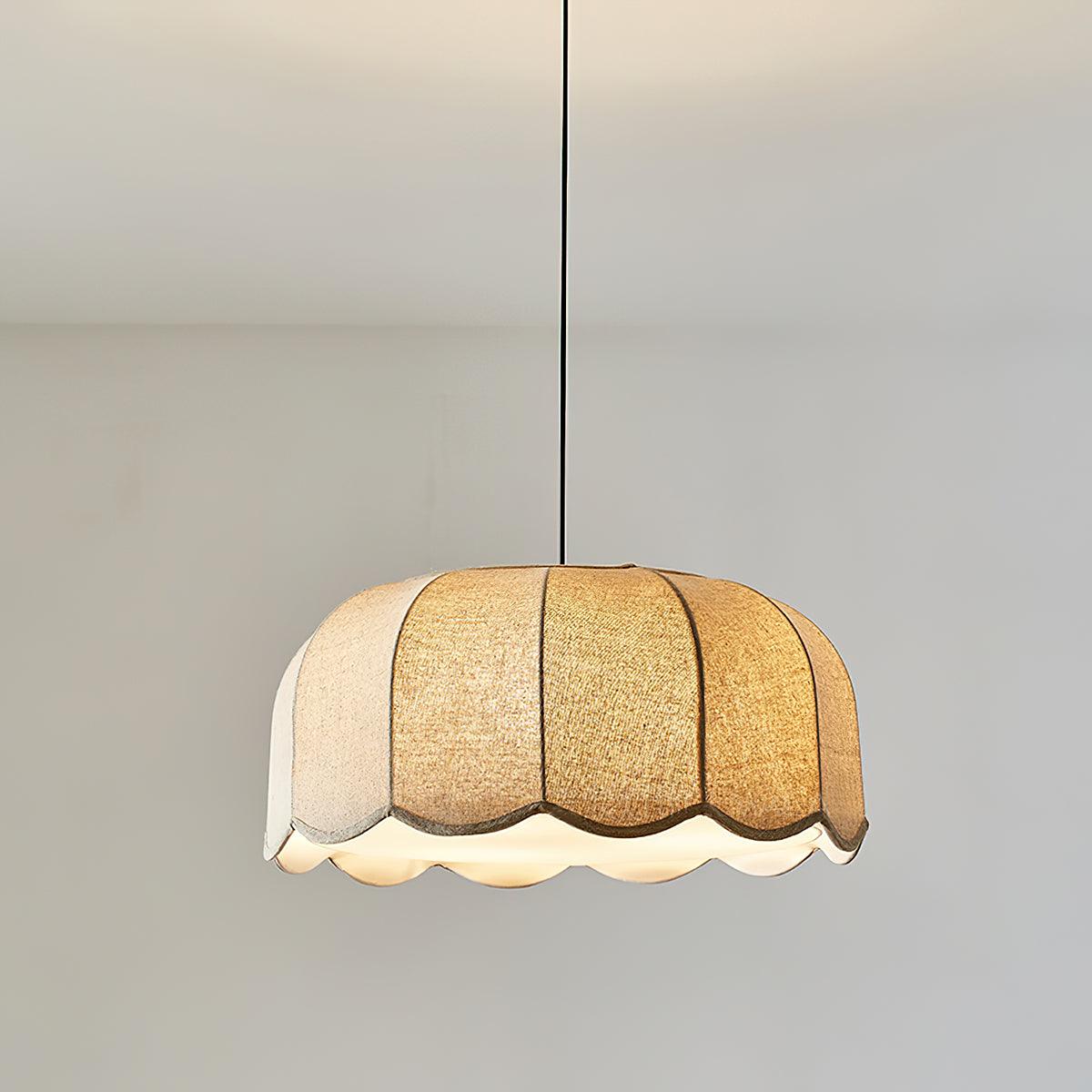 Linoaya hanglamp van Stof met Rustieke Sfeer in Beige
