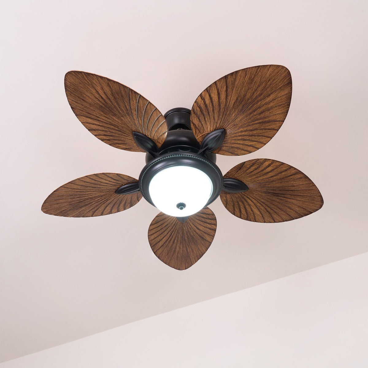 Virel Tropical hout plafondventilator met verlichting