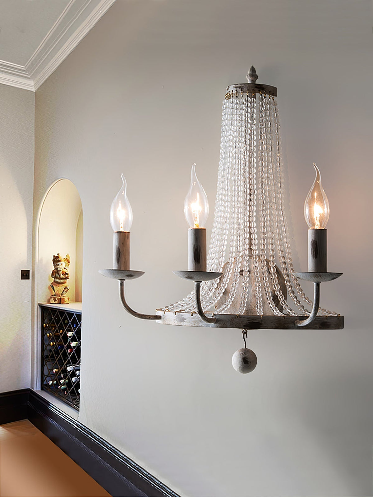 Arvela Vintage Industrial kristal wandlamp