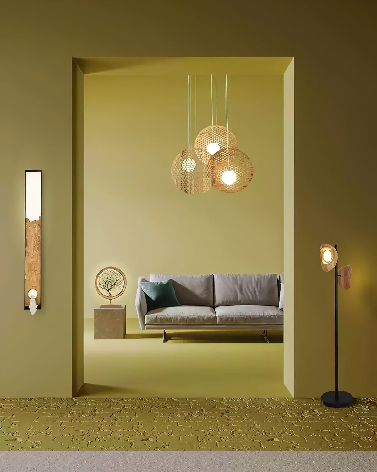 Elvenine Kroonluchter met Houten Plaat