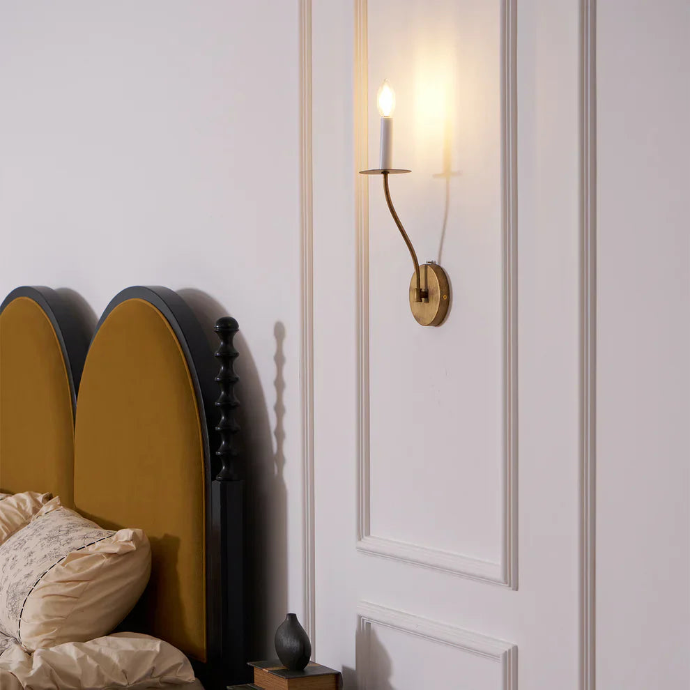 Alessio Vintage Kaars Metaal Wandlamp Armatuur Hal Slaapkamer Badkamer