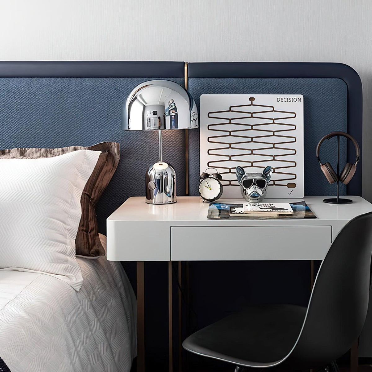 Ames luxe tafellamp in chrome