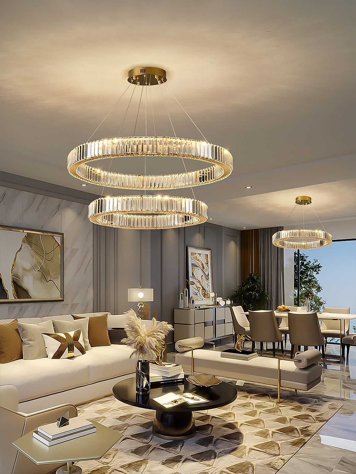 Cyrirelle Kroonluchter Goud Kristal ring