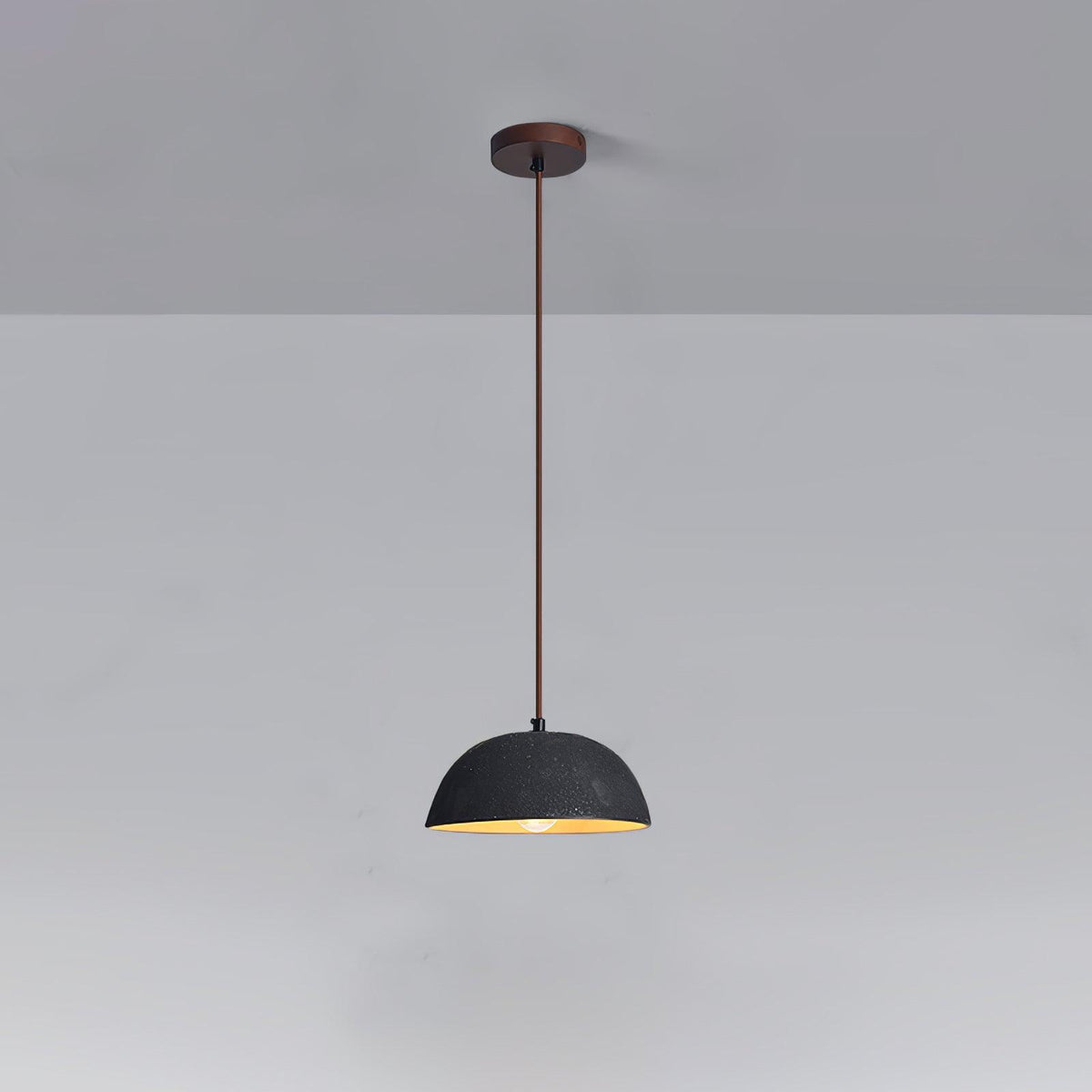 Vintage Houten hanglamp met koepel-ontwerp