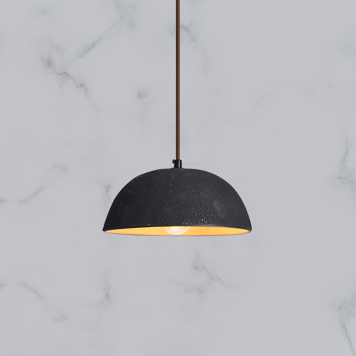 Vintage Houten hanglamp met koepel-ontwerp