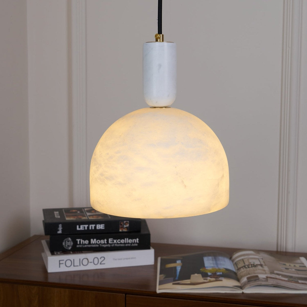 Leda minimalistische hanglamp in albast