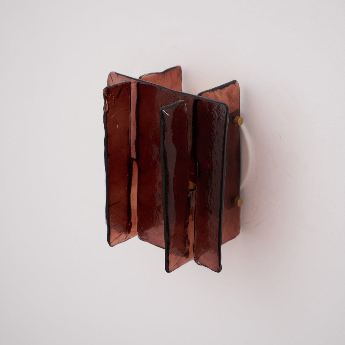 Erove wandlamp met glas Kunstwerk