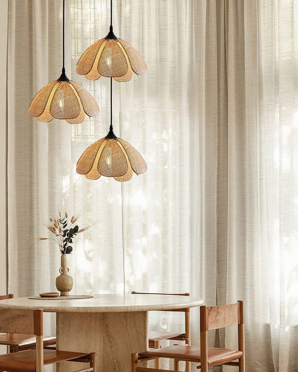 Dyor elegantie Bloom Rotan hanglamp van Stoffen