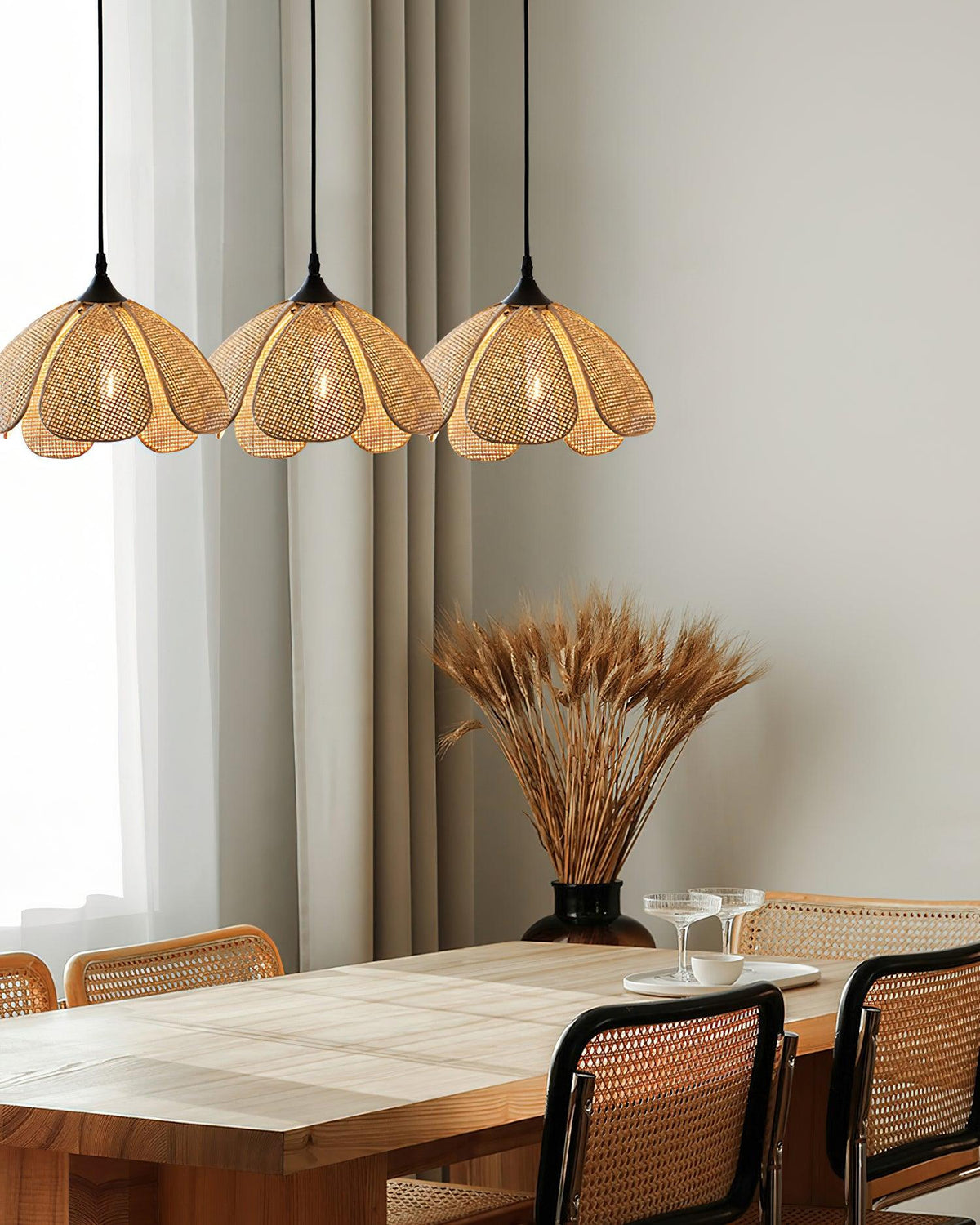 Dyor elegantie Bloom Rotan hanglamp van Stoffen