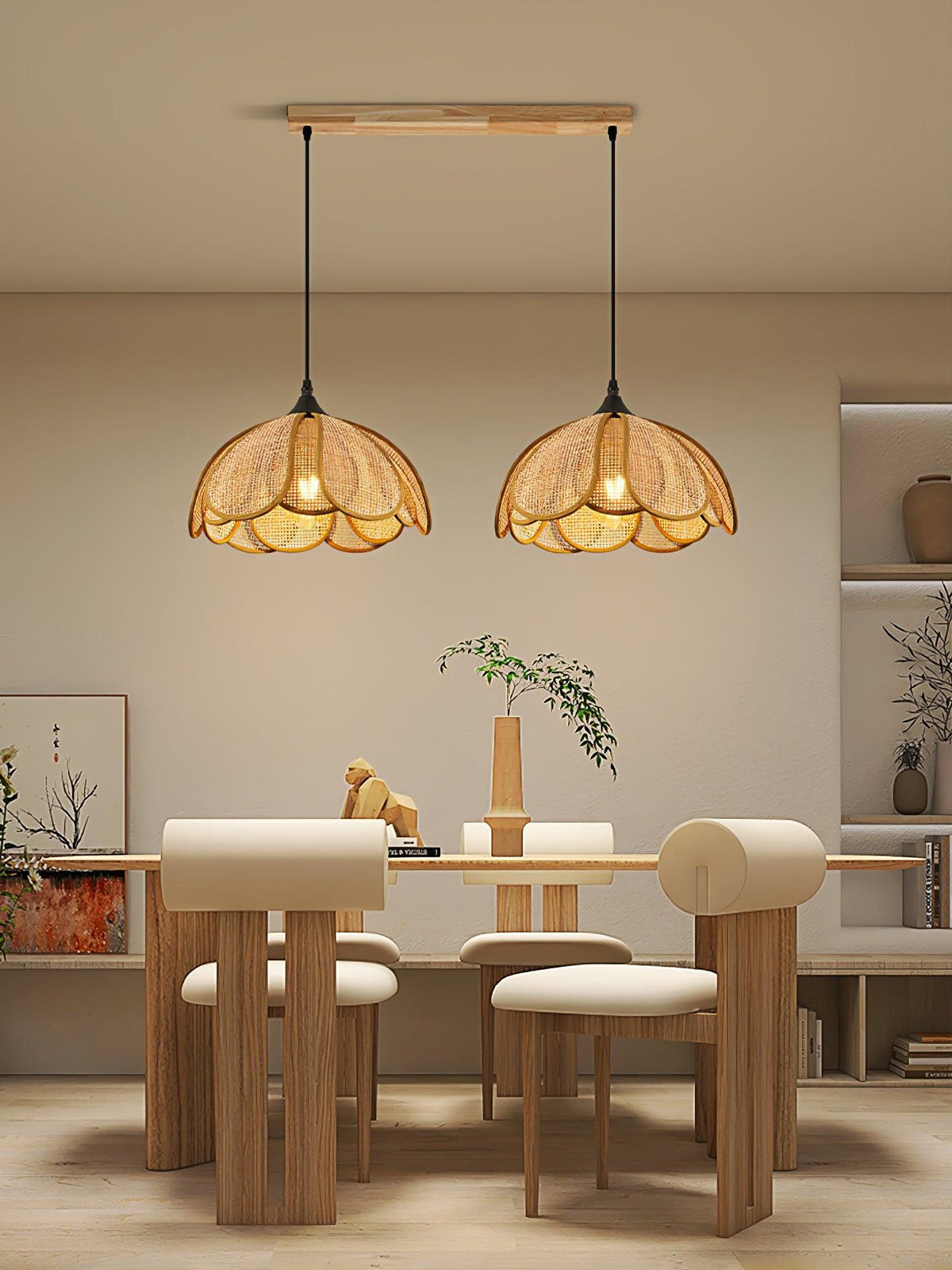 Dyor elegantie Bloom Rotan hanglamp van Stoffen