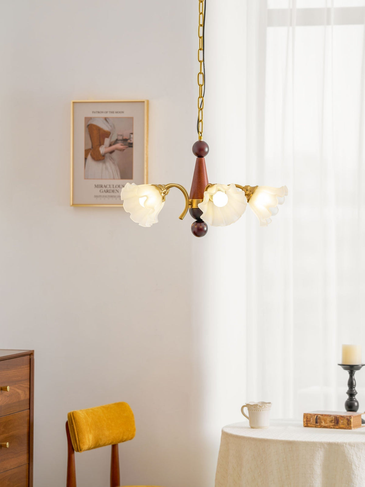 Ilvinan Traditionele Elegantie Houten glas Kroonluchter