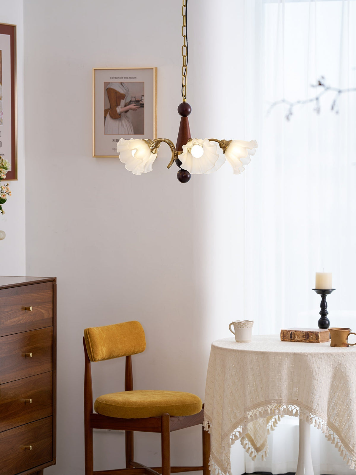 Ilvinan Traditionele Elegantie Houten glas Kroonluchter