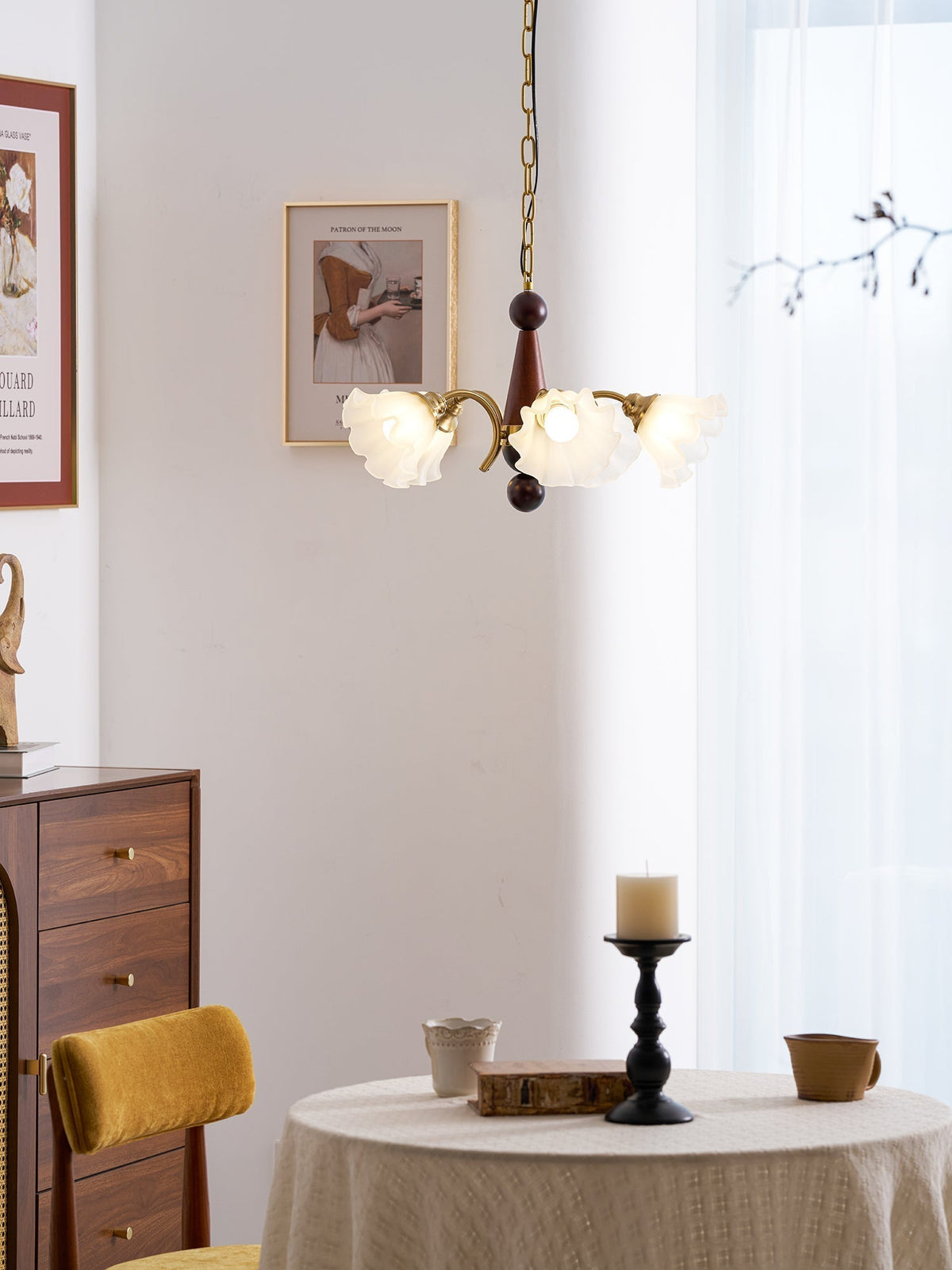 Ilvinan Traditionele Elegantie Houten glas Kroonluchter