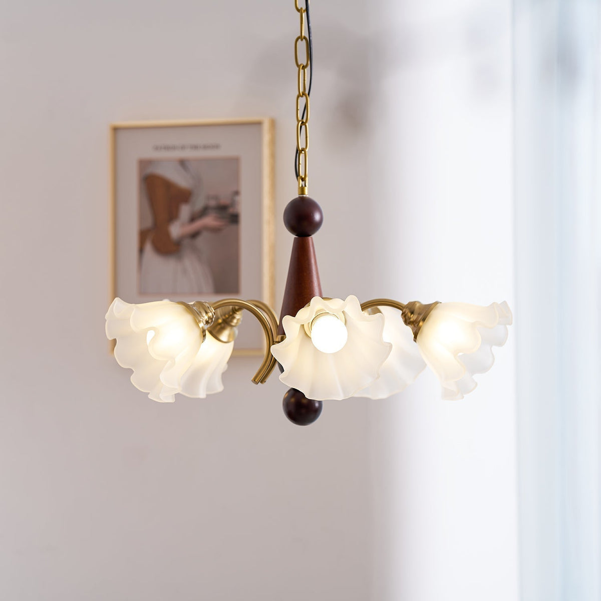 Ilvinan Traditionele Elegantie Houten glas Kroonluchter
