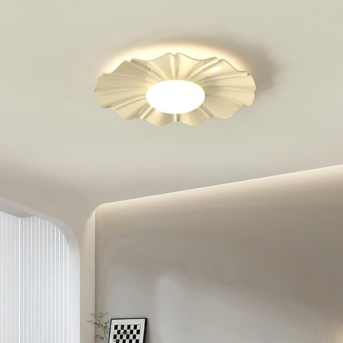 Oriiraya plafondlamp goudkleurig LED gevlokt voor slaapkamer