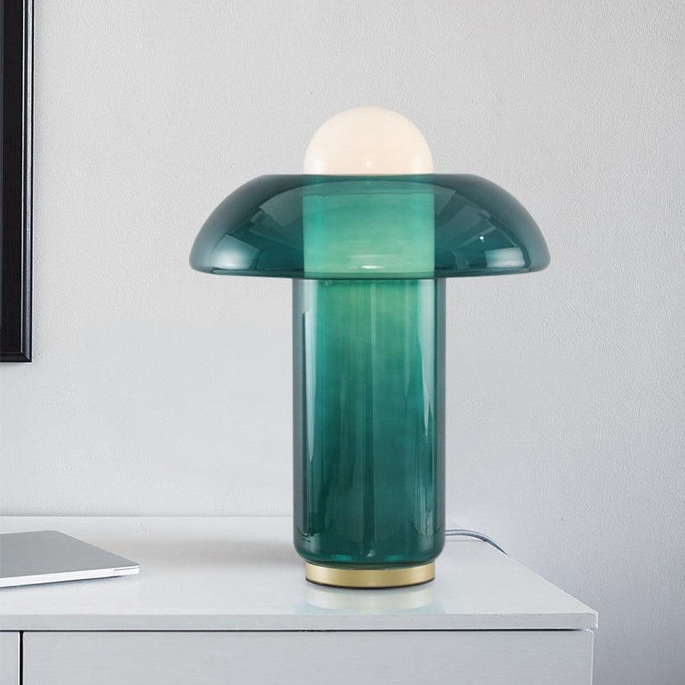 Navlen groene glazen tafellamp
