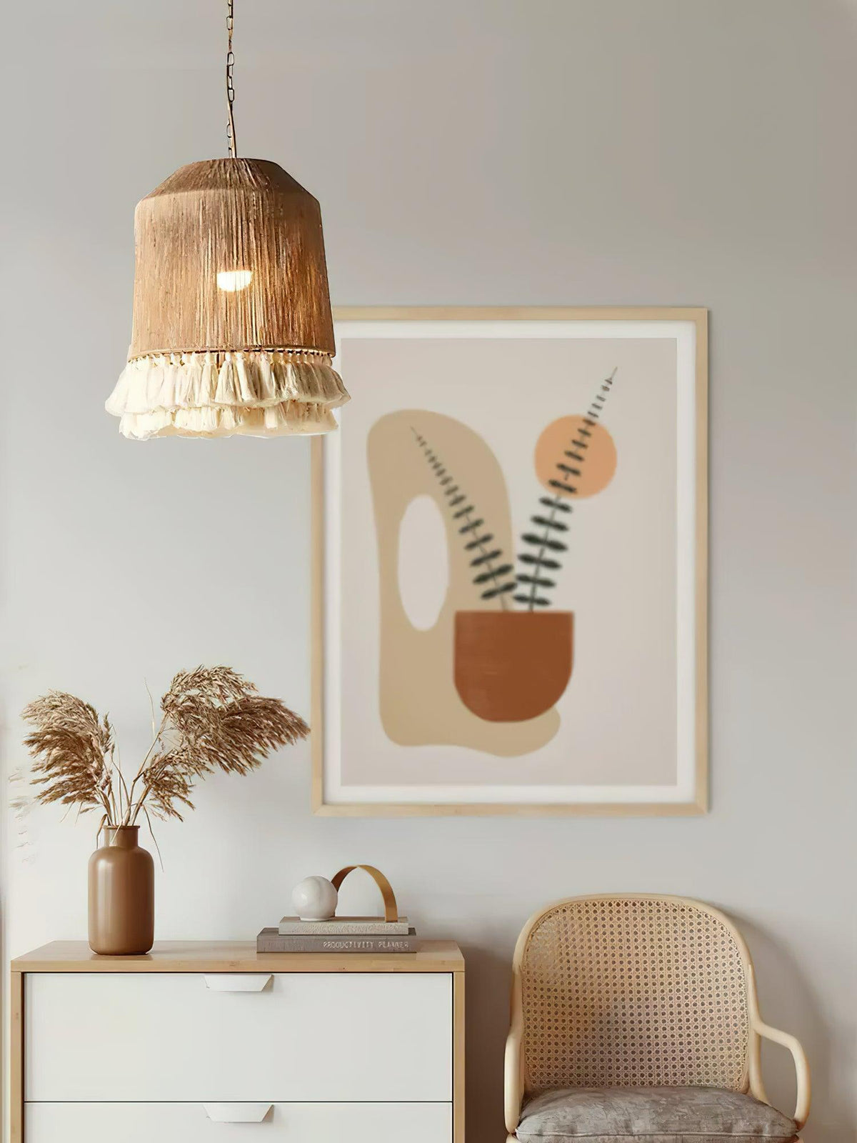 Serenenne hanglamp katoenen tasselletjes voor woonkamer