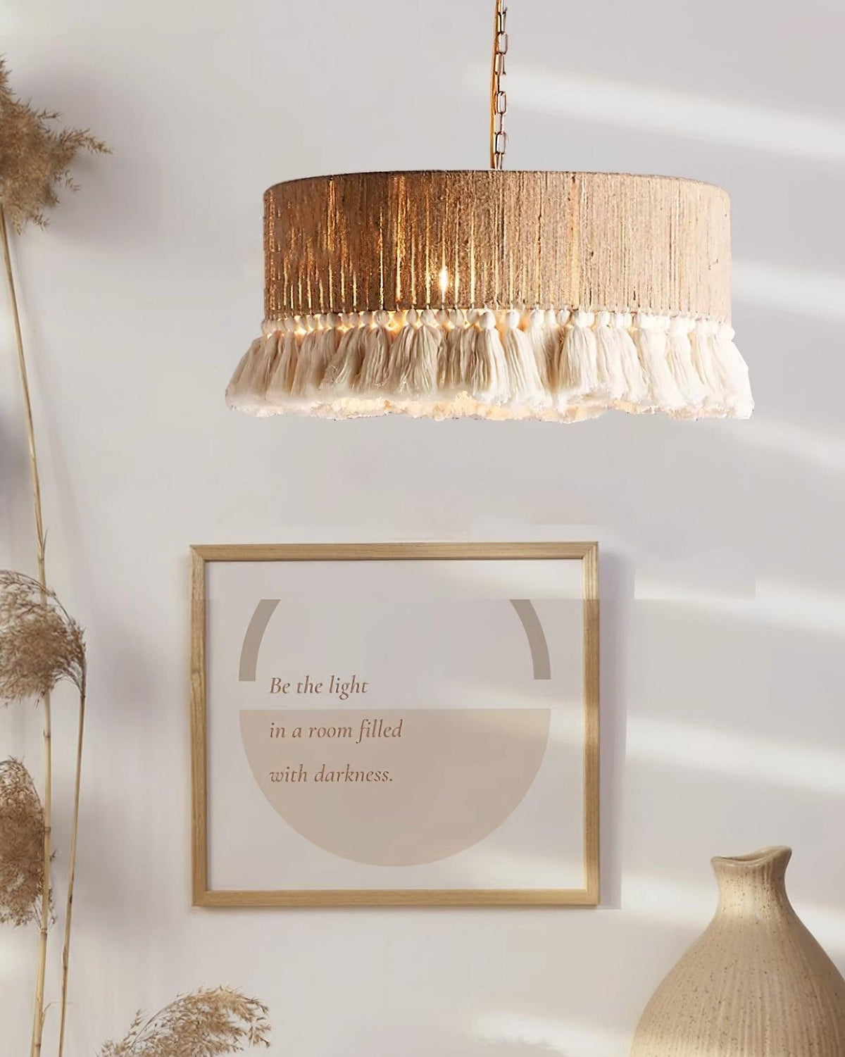 Serenenne hanglamp katoenen tasselletjes voor woonkamer