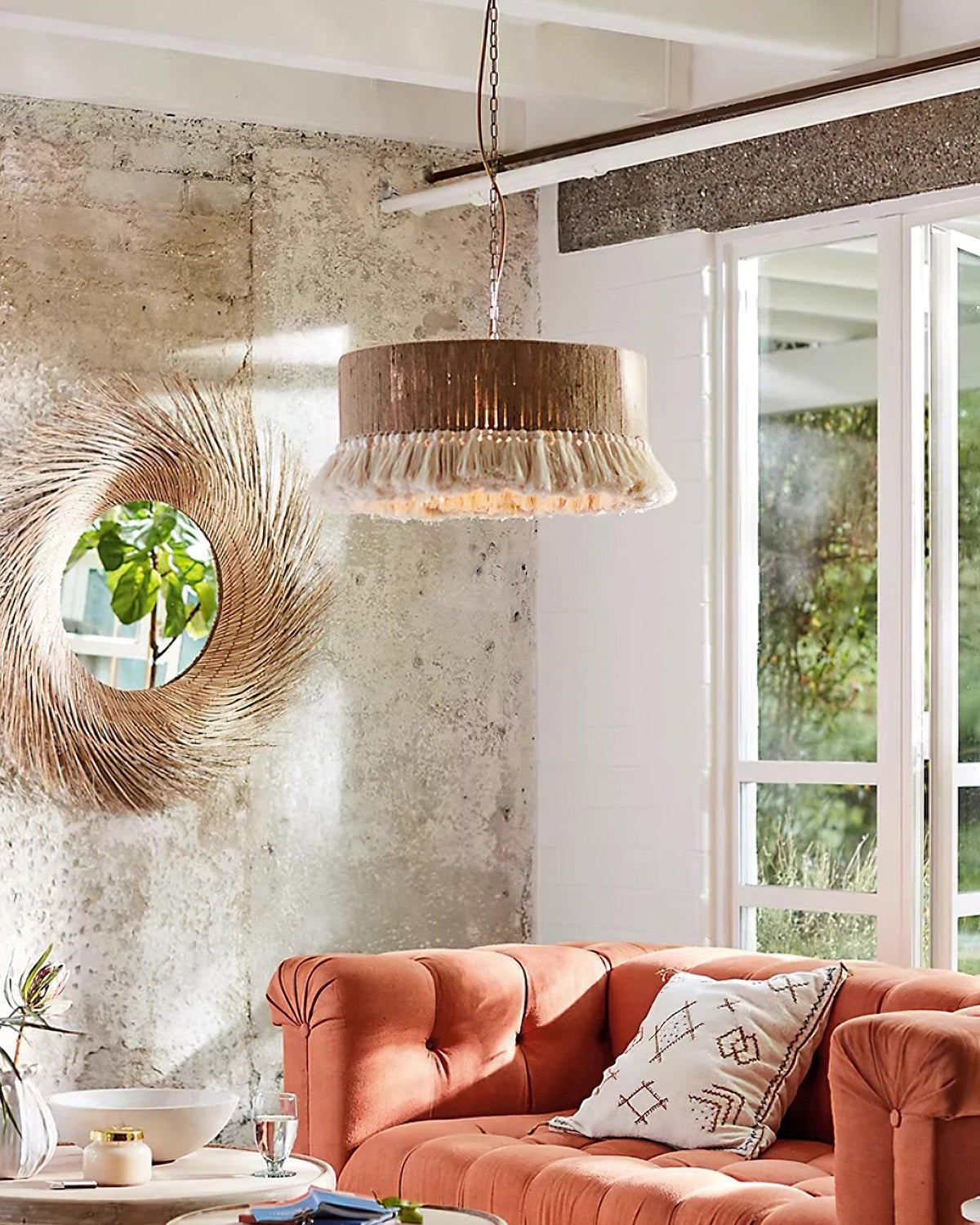 Serenenne hanglamp katoenen tasselletjes voor woonkamer