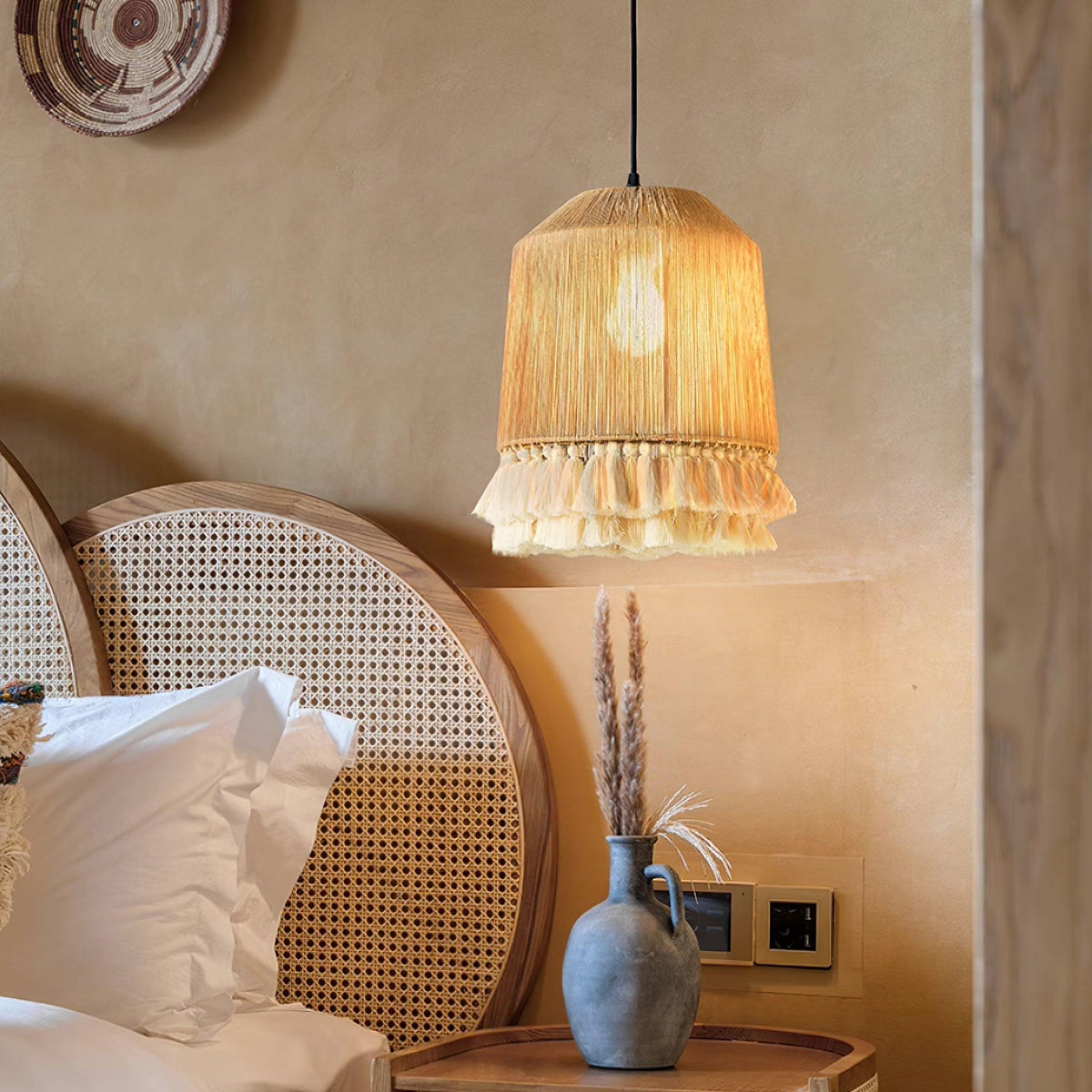 Serenenne hanglamp katoenen tasselletjes voor woonkamer
