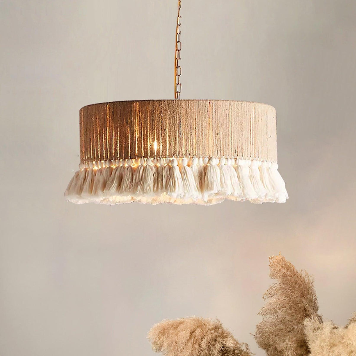 Serenenne hanglamp katoenen tasselletjes voor woonkamer