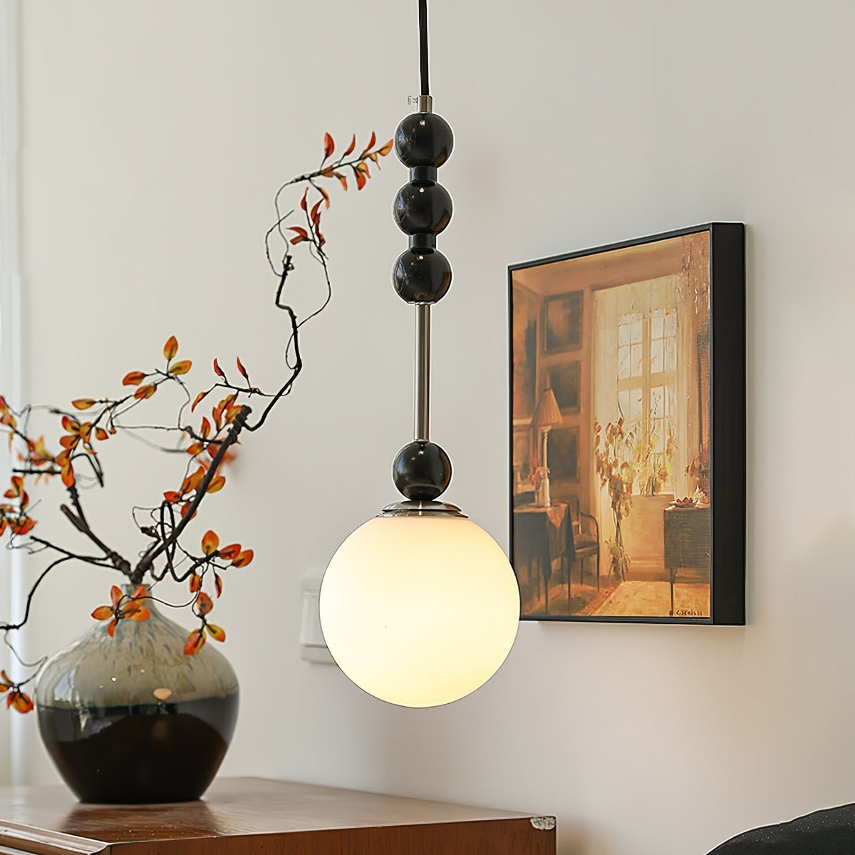 Miraleth Minimalistische hanglamp van walnoot