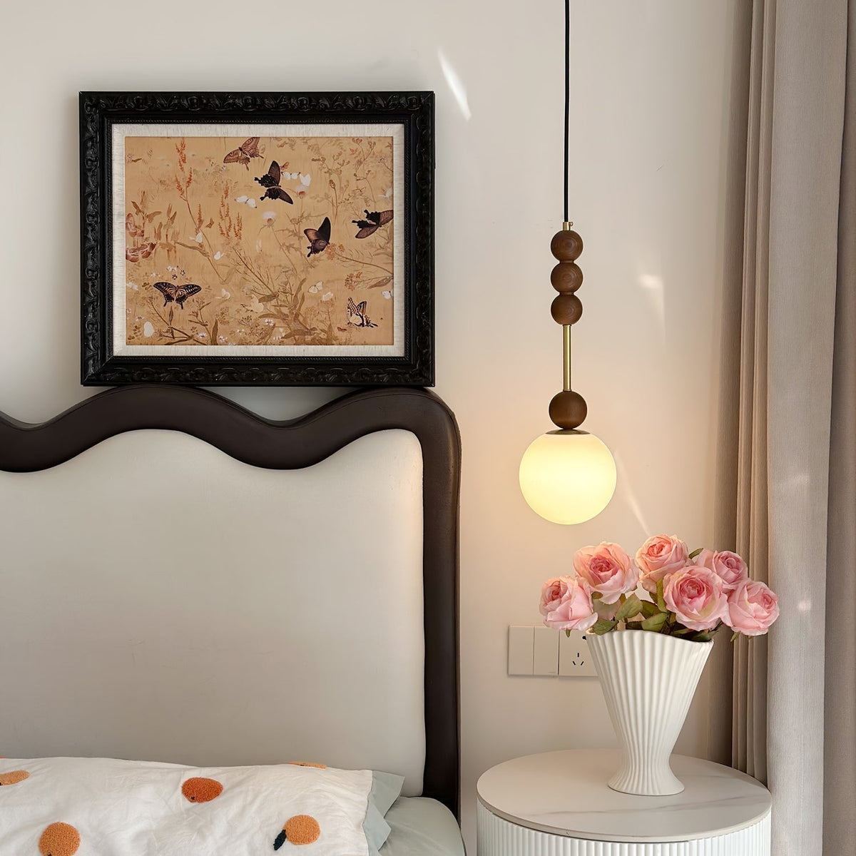 Miraleth Minimalistische hanglamp van walnoot
