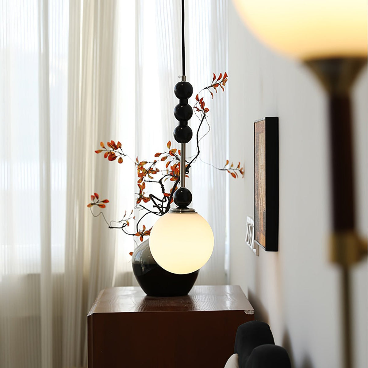 Miraleth Minimalistische hanglamp van walnoot