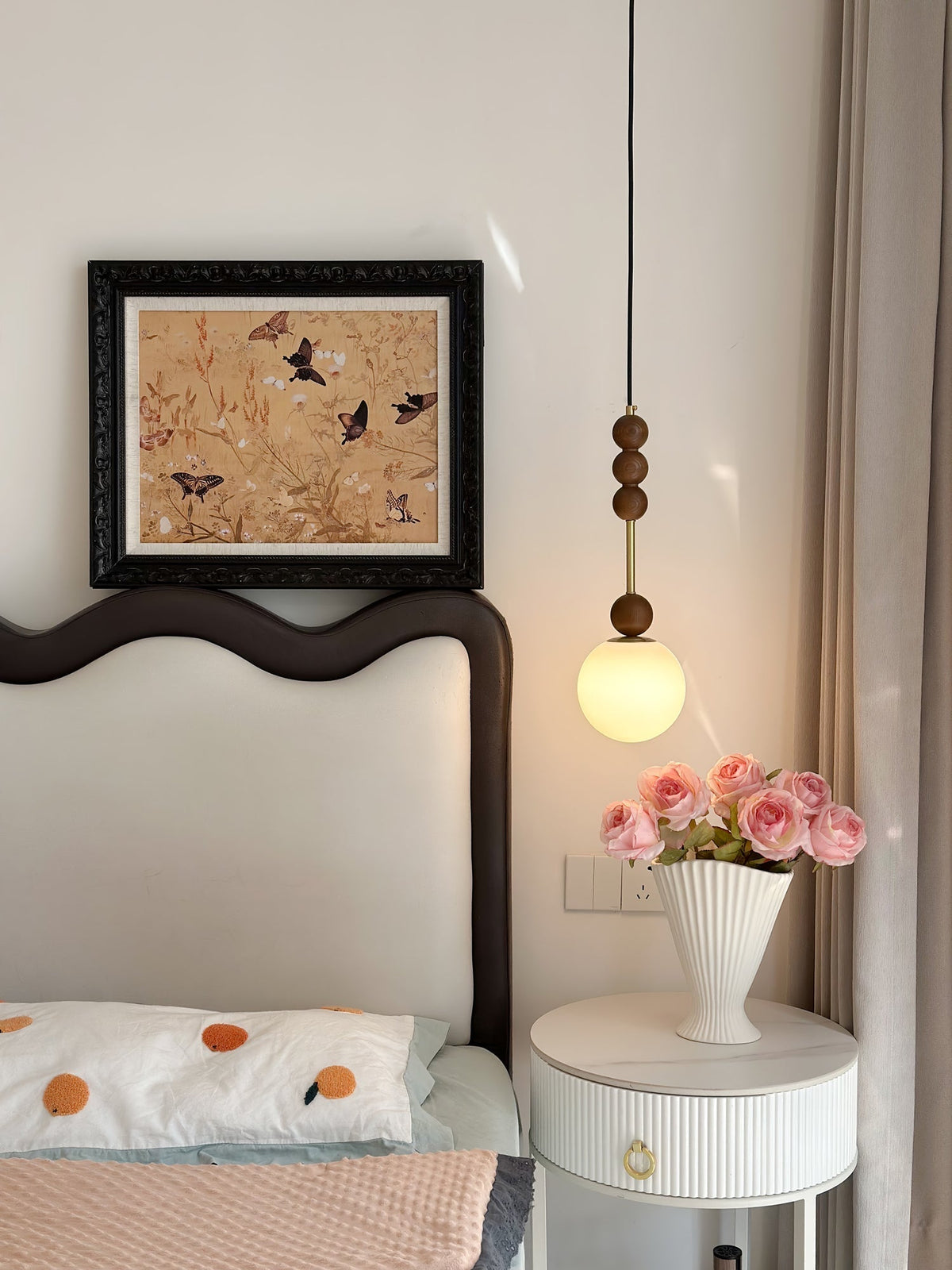 Miraleth Minimalistische hanglamp van walnoot
