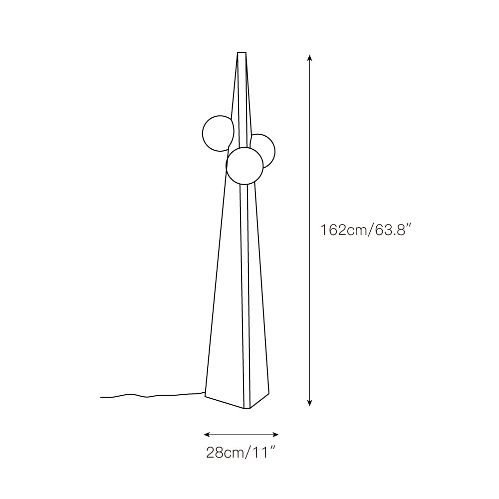Veleette vloerlamp