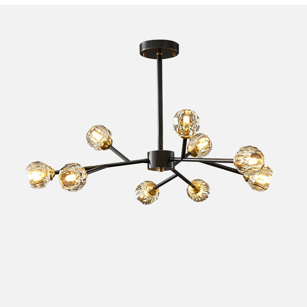 Thalyn hanglamp met kristallen bollen in messing