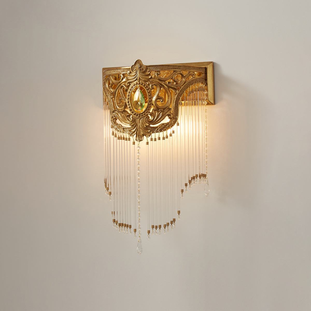 Bow Tie Goudkleurige Kristallen Fringe wandlamp