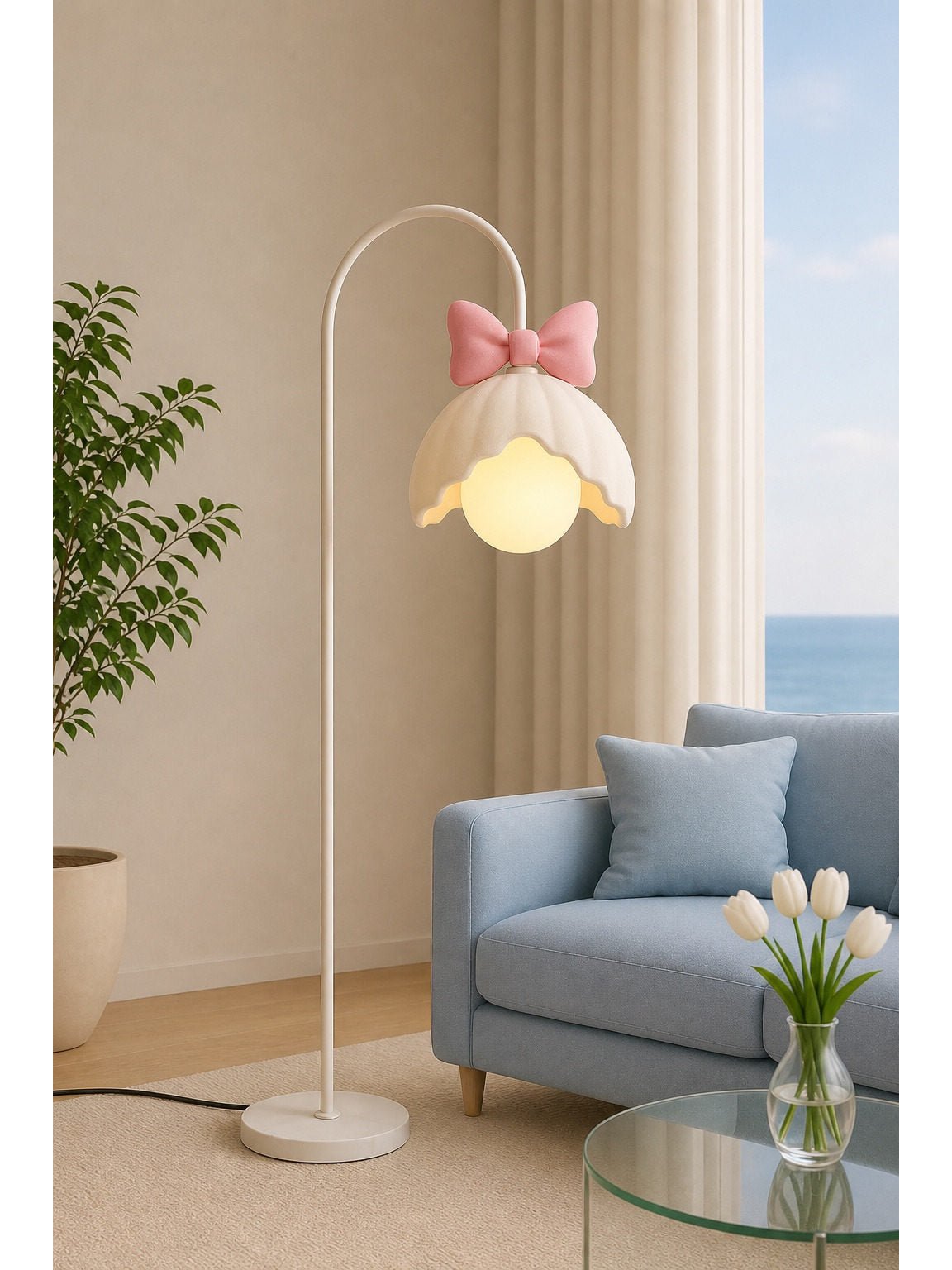 Bow Trim Bloemblaadje-Lampenkap vloerlamp