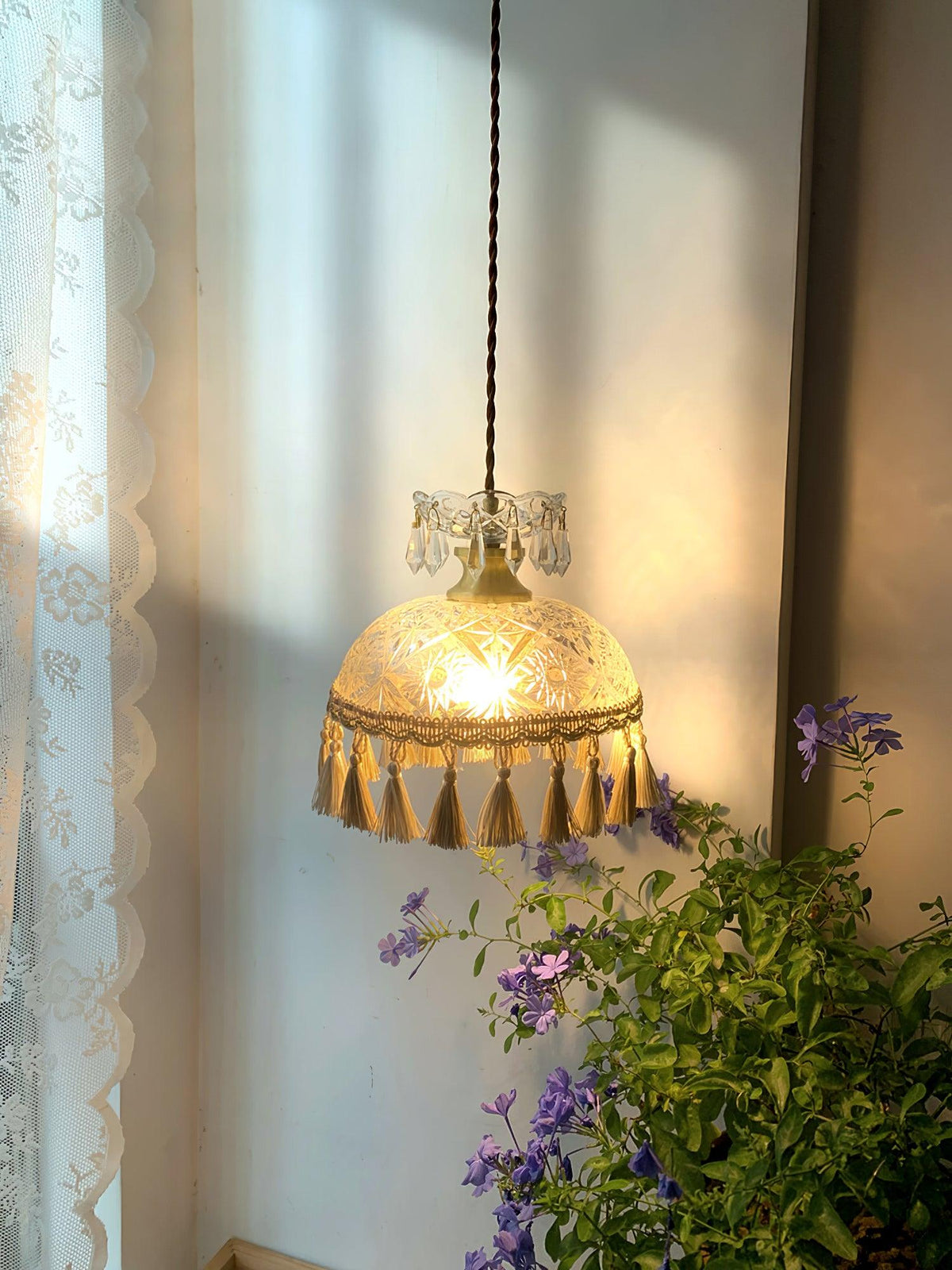 Devel messing glazen luxe hanglamp