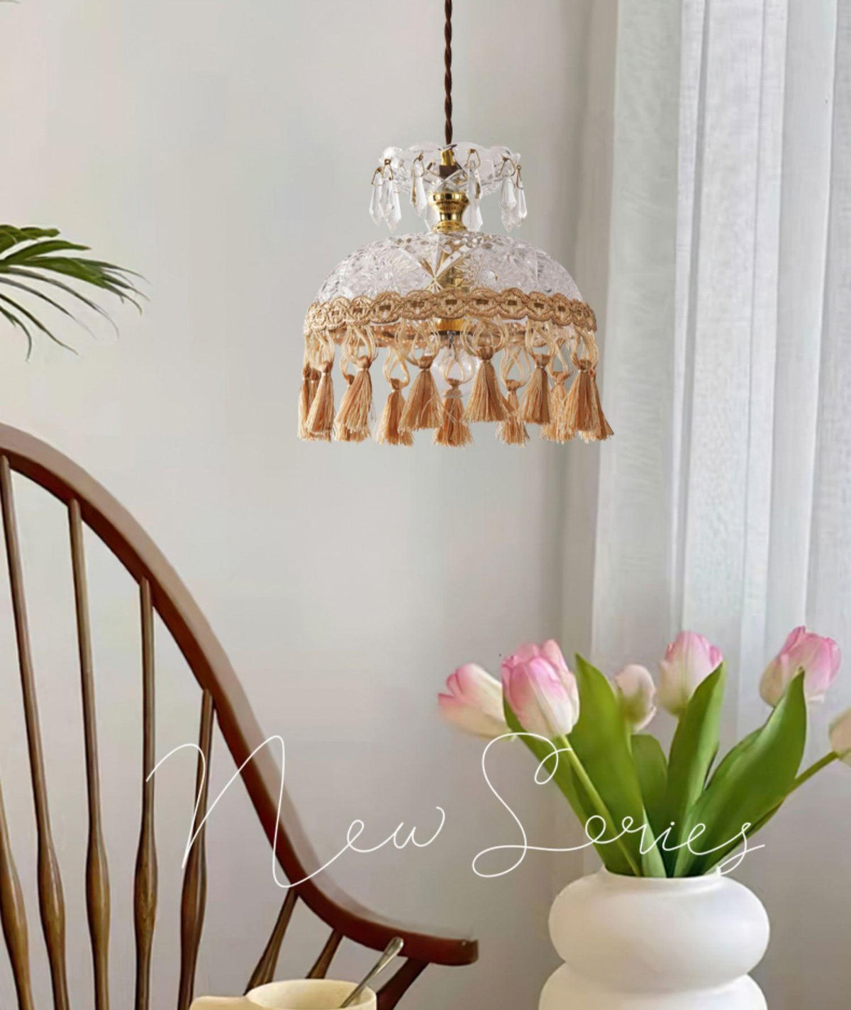 Devel messing glazen luxe hanglamp