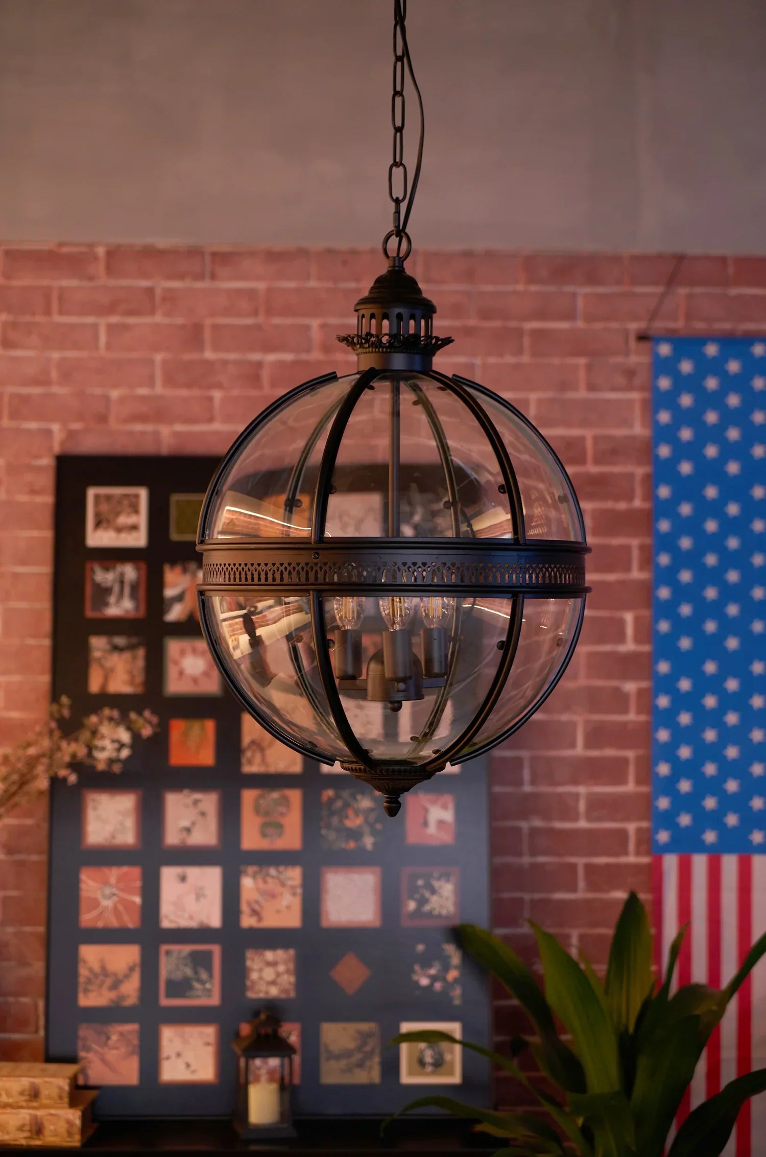 Alessio Vintage Glas Metaal Zwart Hanglampen Eetkamer Slaapkamer