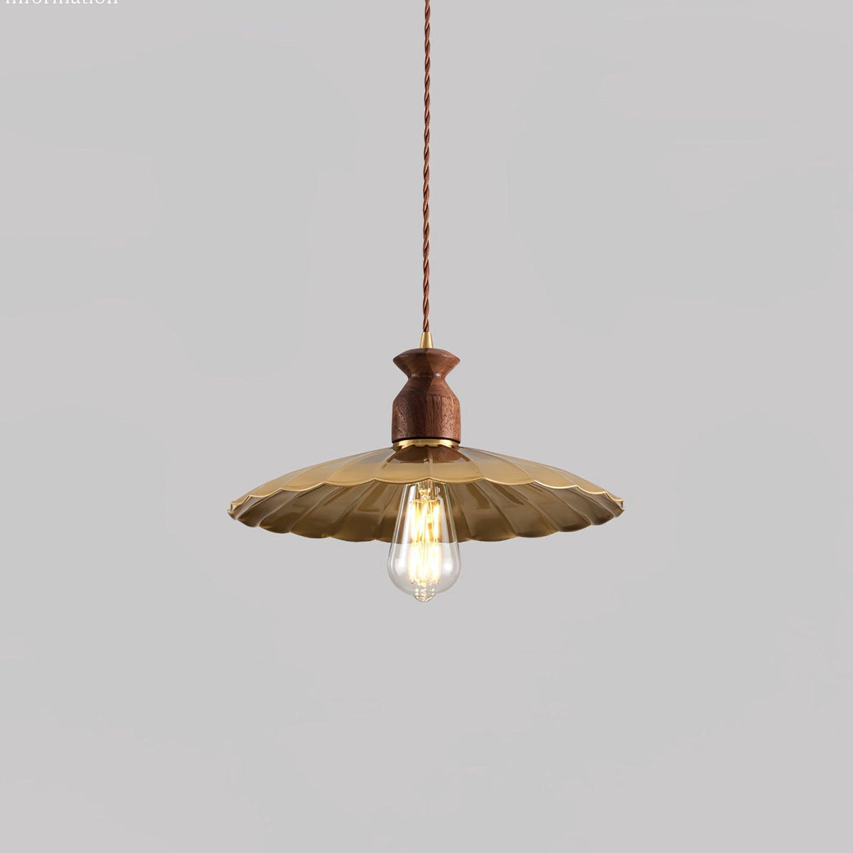 Qior messing klassiek elegantie Crest Houten hanglamp