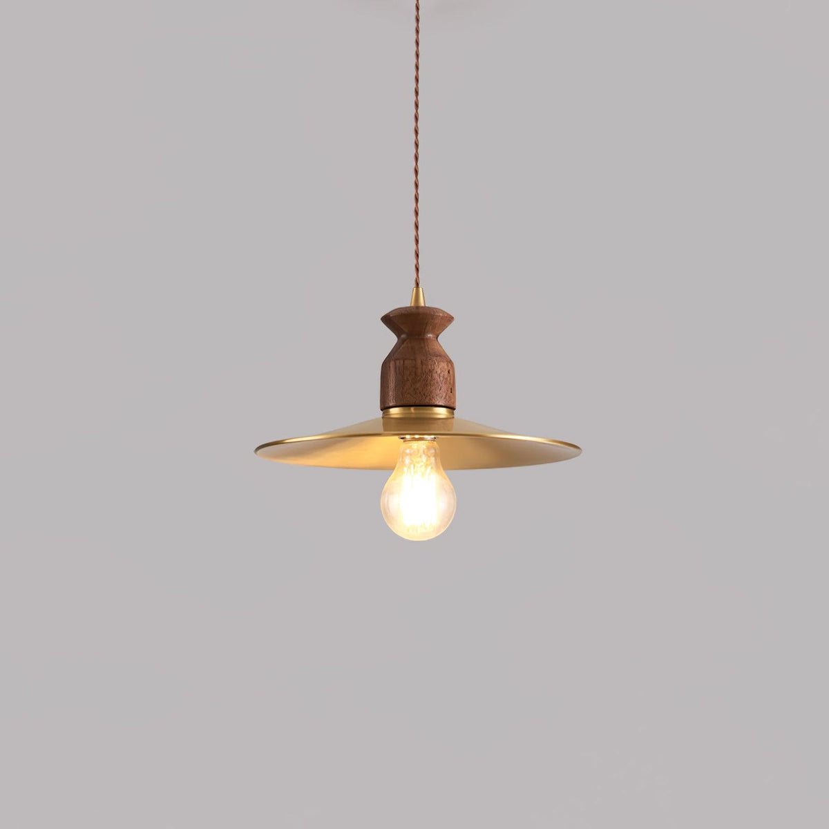 Qior messing klassiek elegantie Crest Houten hanglamp