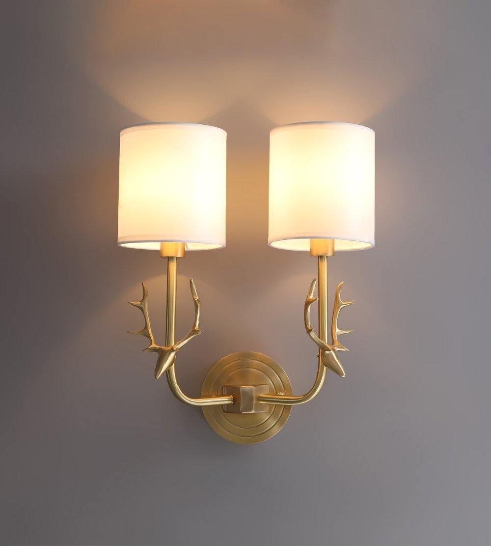 Auriviella elegantie Hertenhoofd wandlamp van messing